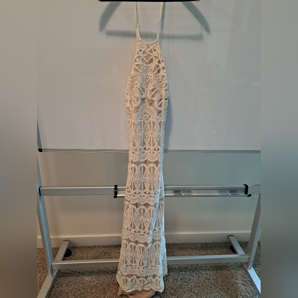 Stunning Cream Lace Dress by Glamorous (S)